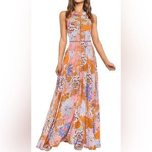 Halter Floral Maxi Dress